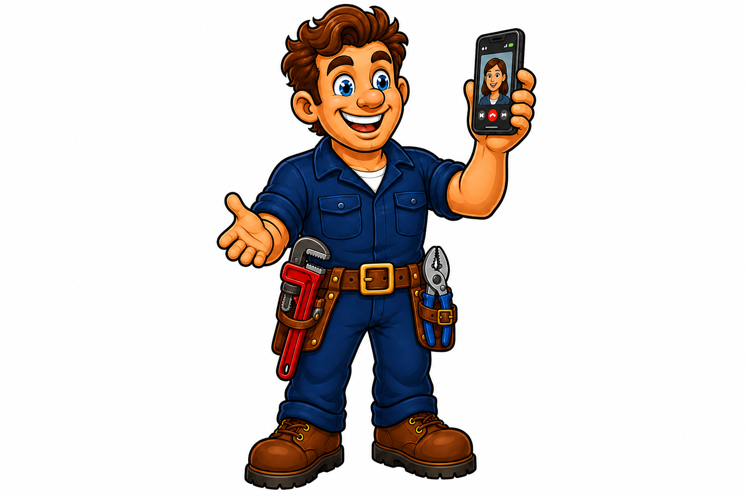 Plumber on a video call