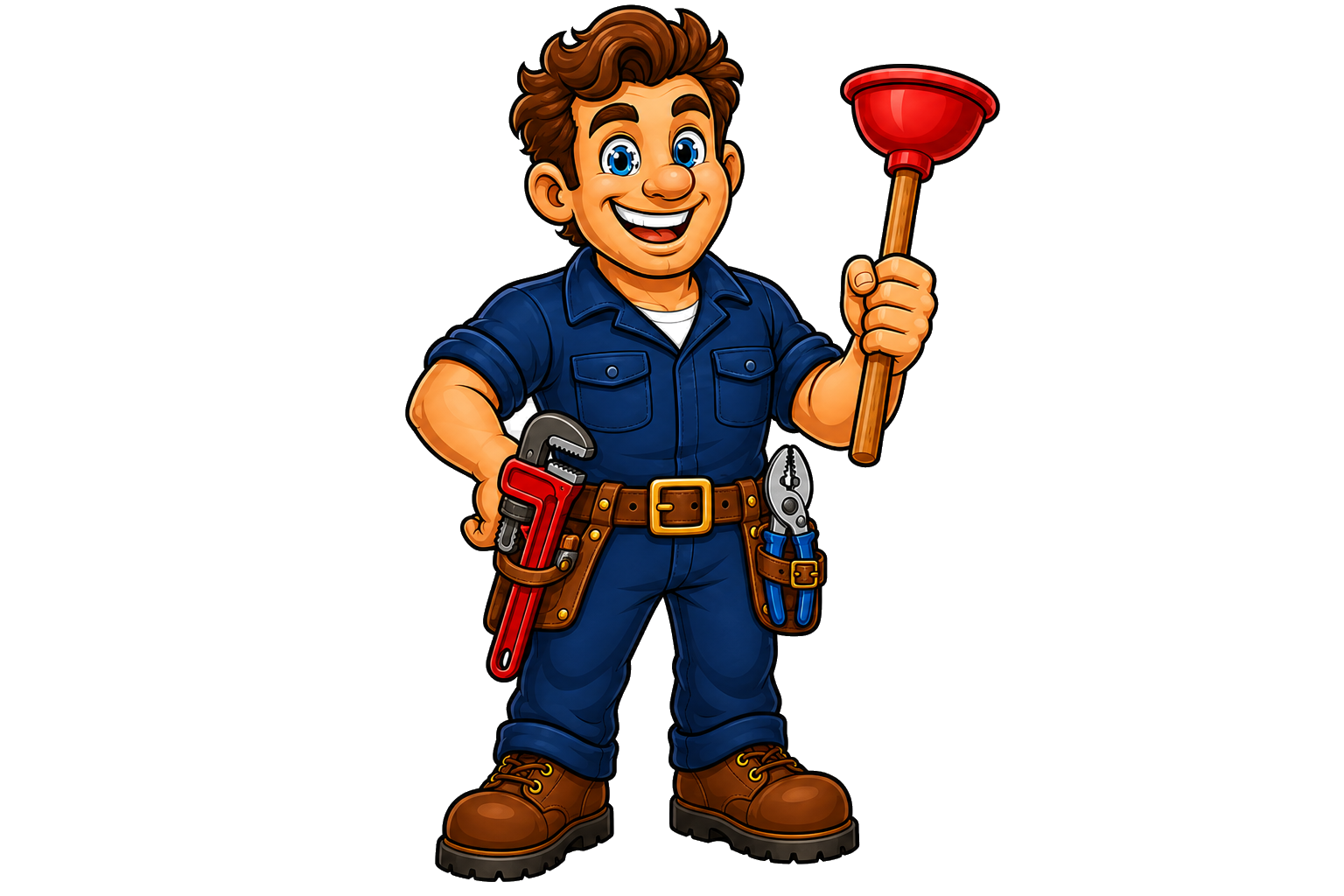 On Duty Plumbing mascot — friendly plumber ready to help